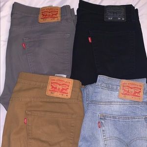 Set of 4 Levi’s 513, all size 34x32